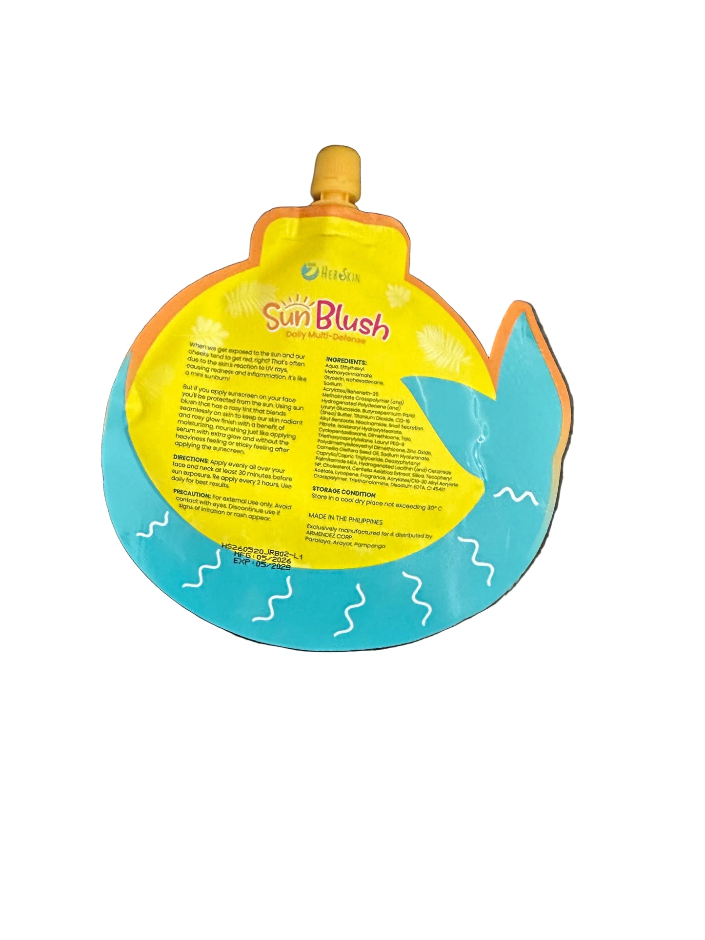 HerSkin Sun Blush Serum Sunscreen Dewy Finish SPF50 50g