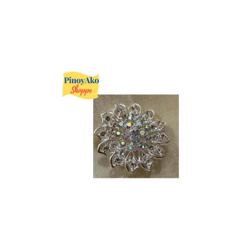 Alampay Filipiniana Shawl Brown Embroider With Brooch Pin