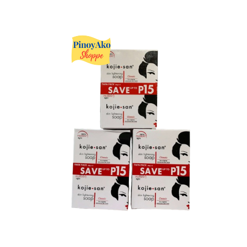 Kojie San Skin Lightening Soap Kojic Acid - 3 Packs of 2bars x 65g