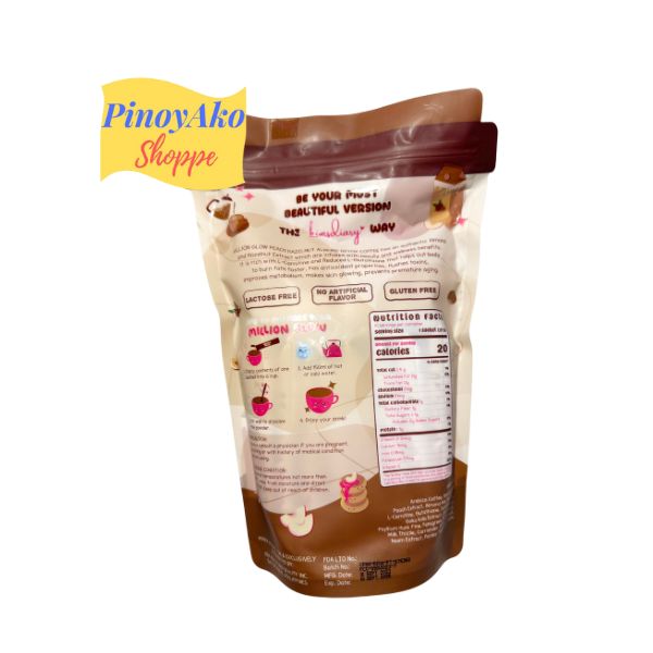 SALE! Kimsdiary Million Glow PEACH HAZELNUT w/ Almond Milk Flavor 10Sachets EXP DATE SEPT 2025