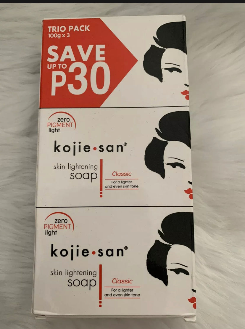 SALE! Kojie San Skin Lightening Soap Kojic Acid (Pack Of 3Bars x 100g) EXP DATE 04/24/2025
