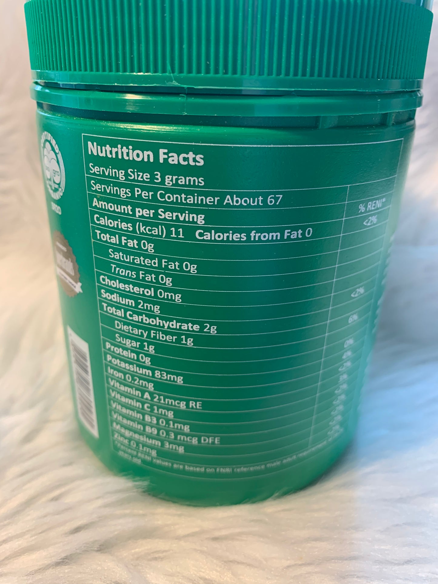 Sante Barley Pure Barley Powder Canister 200g With Stevia. Comes with a scooper.
