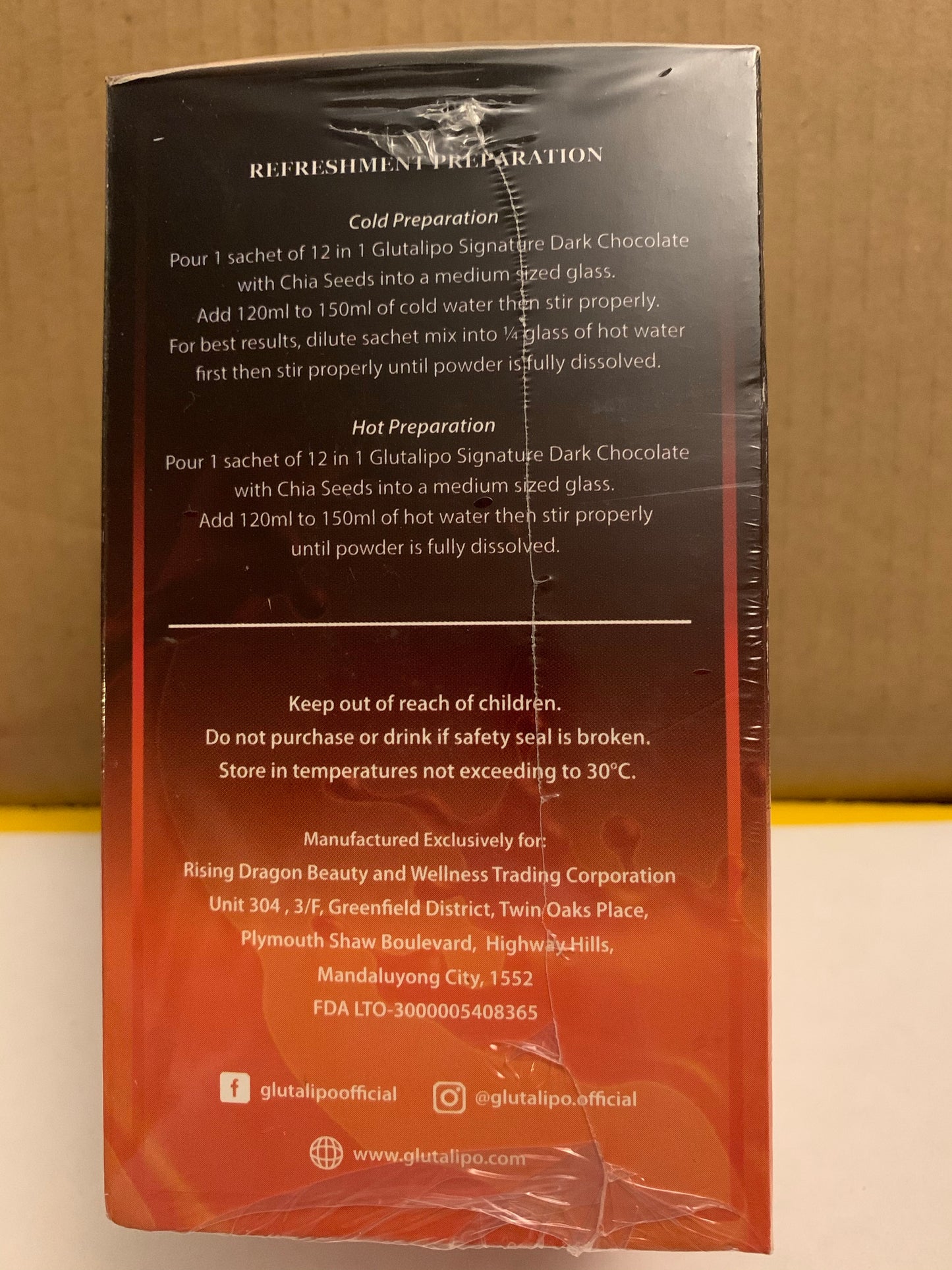 GlutaLipo 12in1 Gold Series Signature Dark Chocolate