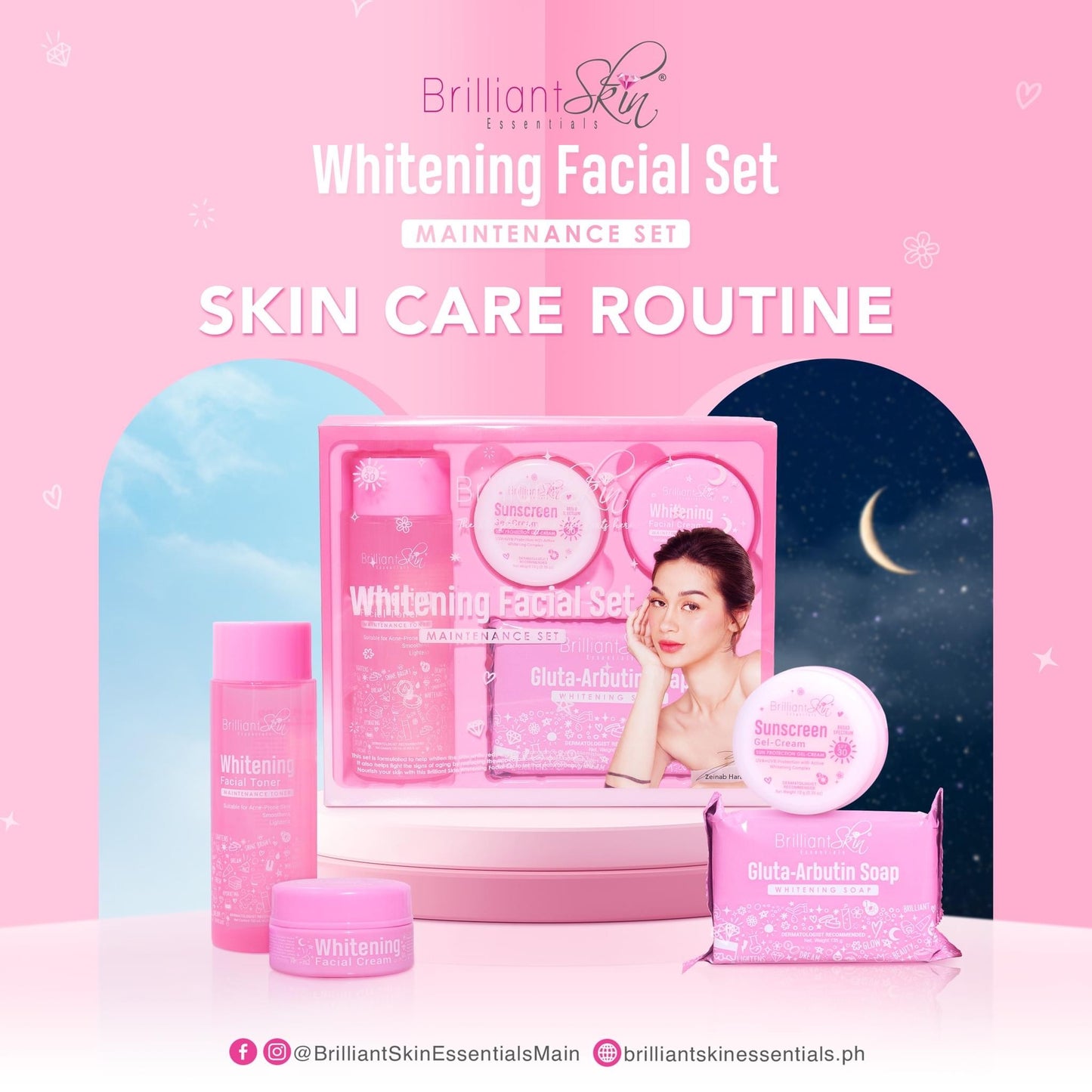 Brilliant Skin Essentials Whitening Facial Set Latest Packaging - Maintenance set