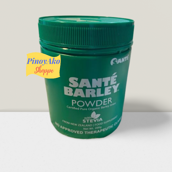 Sante Barley Pure Barley Powder Canister 200g With Stevia. Comes with a scooper.