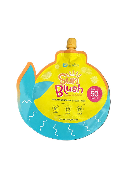HerSkin Sun Blush Serum  Sunscreen Dewy Finish SPF50 50g