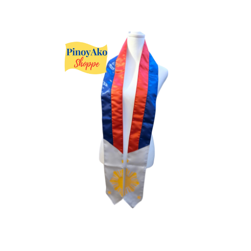 Philippine Flag Graduation Sash Stole W/ Phil Flag Refrigerator Magnet & Pin